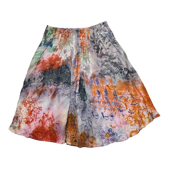 Blue Willi’s Denmark Linen Multicolor Floral / Geometric Skirt - Picture 2 of 11